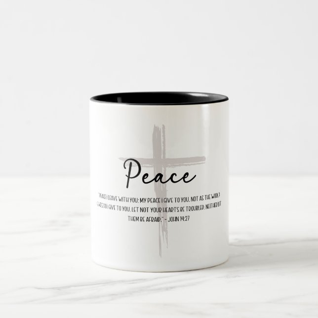 Peace Bible Verse Two-Tone Coffee Mug (Center)