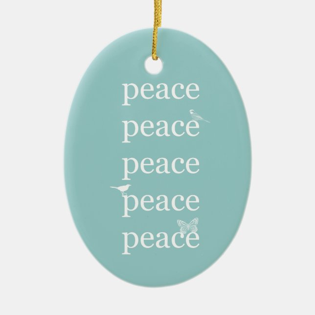 Peace Birds Ceramic Tree Decoration (Front)