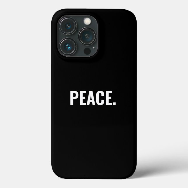 Peace black and white text minimalist anti war Case-Mate iPhone case (Back)