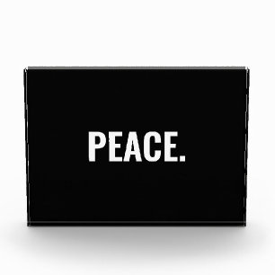 Peace black and white text minimalist anti war photo block