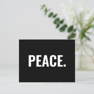 Peace black and white text minimalist anti war postcard