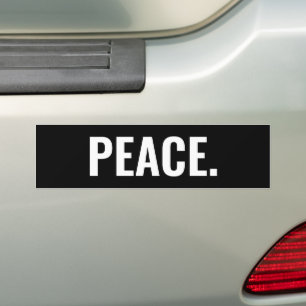 Peace black and white text minimalist custom bumper sticker