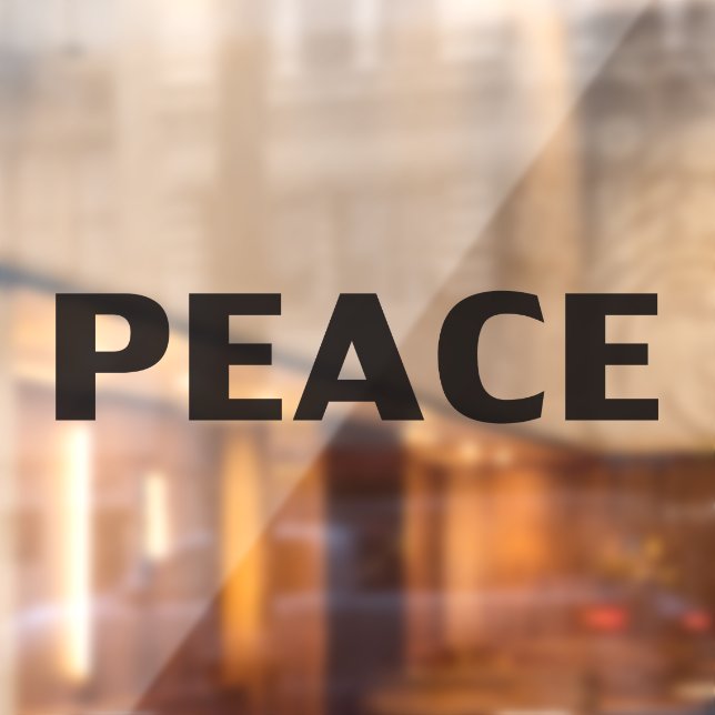 Peace black minimalist modern simple elegant  window cling (Sheet 2)