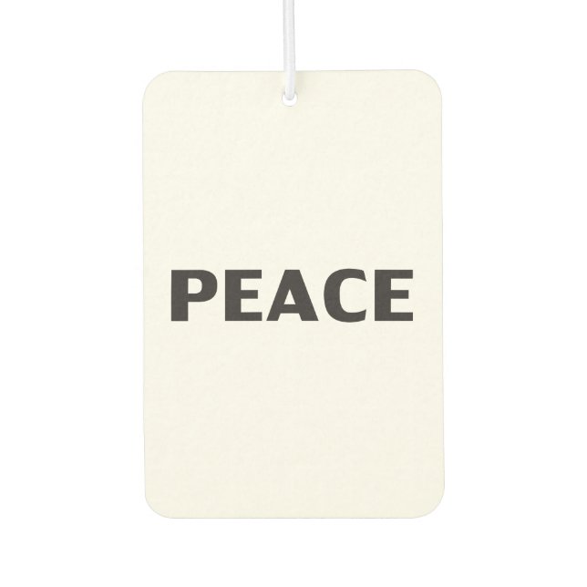 Peace black white minimalist modern simple car car air freshener (Front)