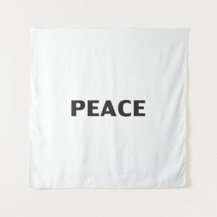 Peace black white modern typography simple tapestry