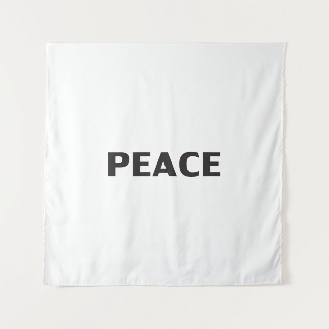 Peace black white modern typography simple tapestry (Front)
