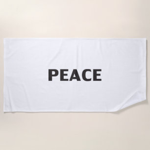 Peace black white simple beach towel