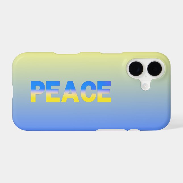 PEACE blue and yellow Ukraine Inspired modern chic iPhone Case (Back Horizontal)