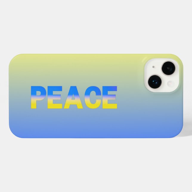 PEACE blue and yellow Ukraine Inspired modern chic iPhone Case (Back Horizontal)
