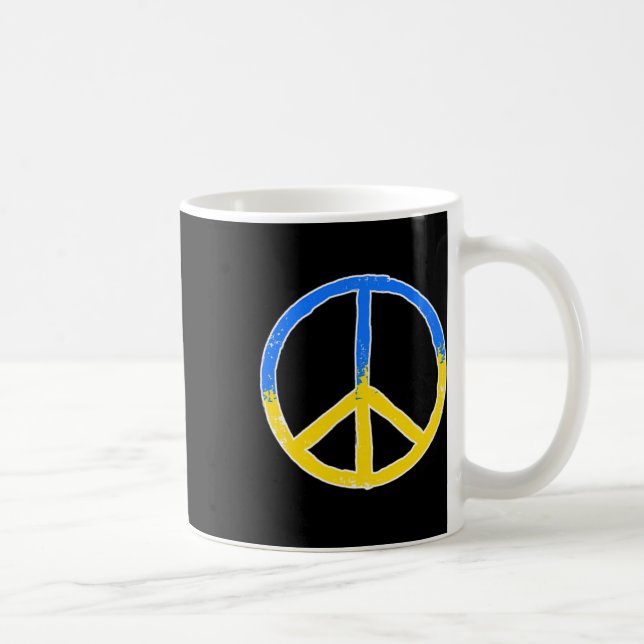 Peace Blue Andyellow Ukraine Flag Colors  Coffee Mug (Right)
