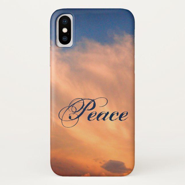 Peace Blue Sky Fluffy Pink Clouds Photo Celestial Case-Mate iPhone Case (Back)