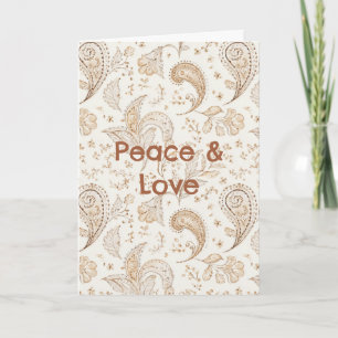 Peace Bohemian Hippie Sixties Paisley Birthday Card