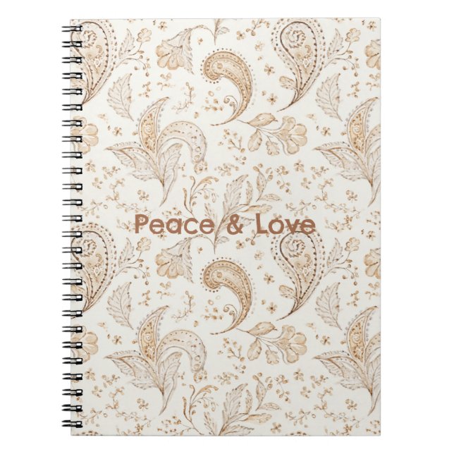 Peace Bohemian Hippie Sixties Paisley  Notebook (Front)