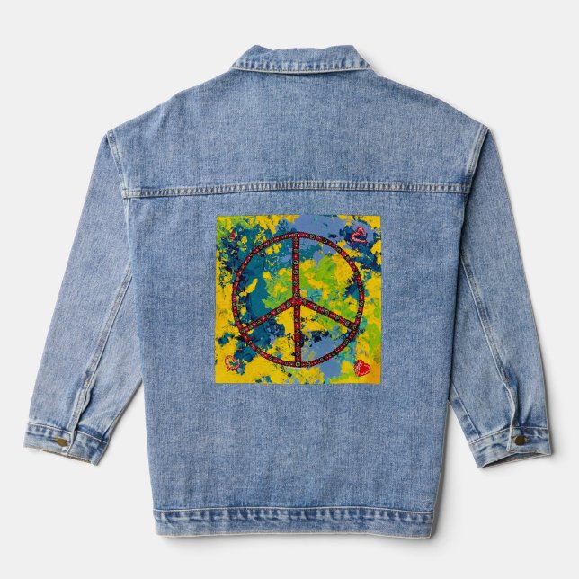 Peace Boho Denim Jacket (Back)