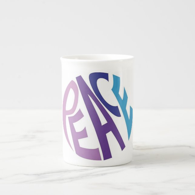 PEACE  BONE CHINA MUG (Front)
