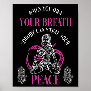 Peace Breath Meditation Yoga World Kindness Pacifi Poster