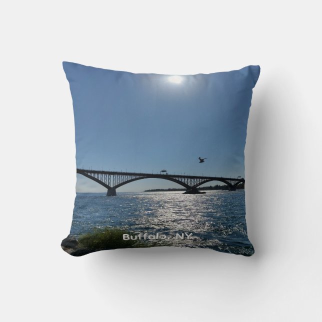 Peace Bridge Throw Pillow (Front)