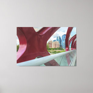 Peace Bridge view of Calgary skyline Canvas Print