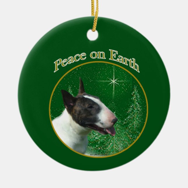 Peace Bull Terrier Ornament (Front)