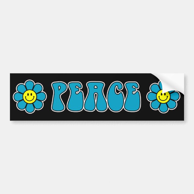 Peace Bumper Sticker (Blue) (Front)