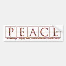 Peace Bumper Sticker with Message