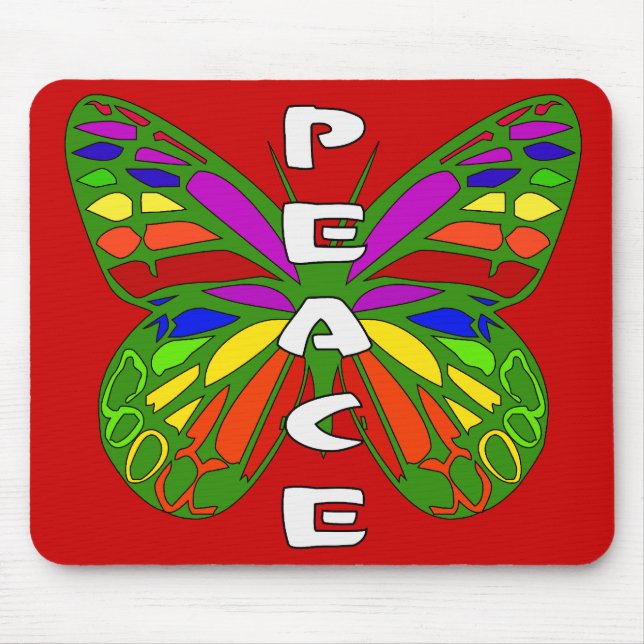 Peace Butterfly Mouse Mat (Front)