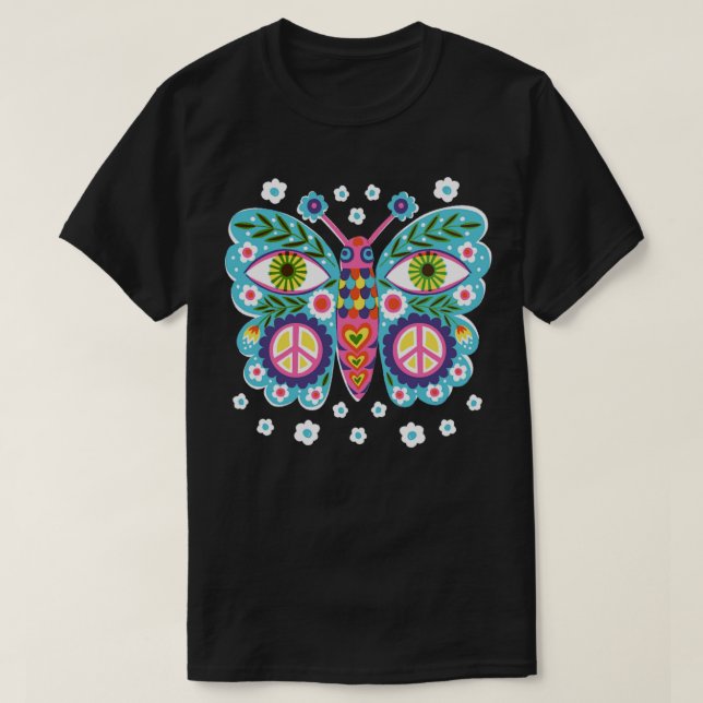 Peace Butterfly  T-Shirt (Design Front)