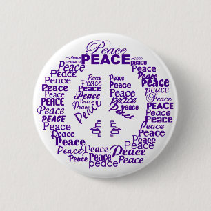 Peace button - purple