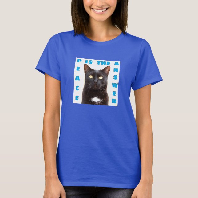 Peace - cat (dark) T-Shirt (Front)