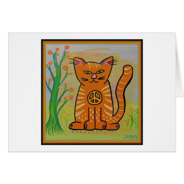 Peace Cat with Flowers (Front Horizontal)