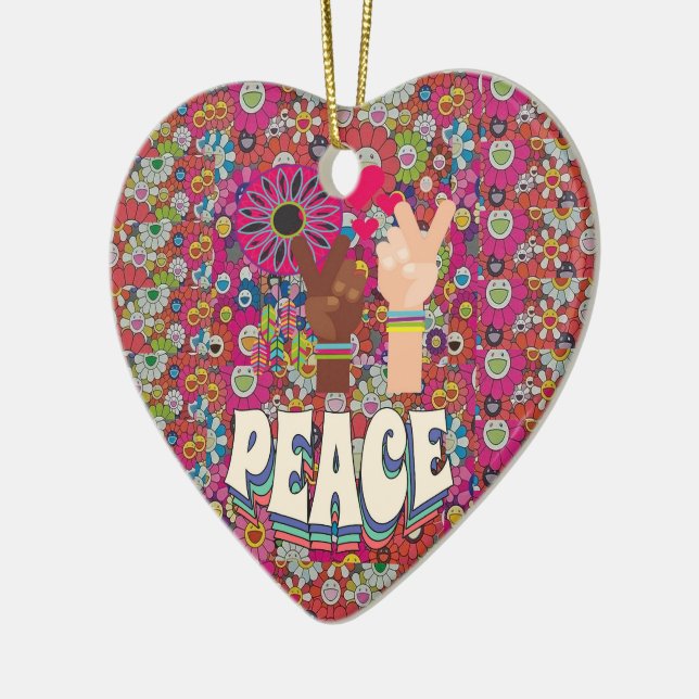 Peace Ceramic Ornament (Left)