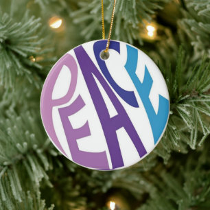 PEACE CERAMIC TREE DECORATION