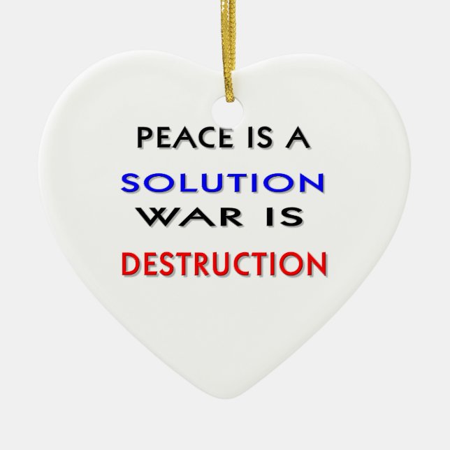 Peace Ceramic Tree Decoration (Front)