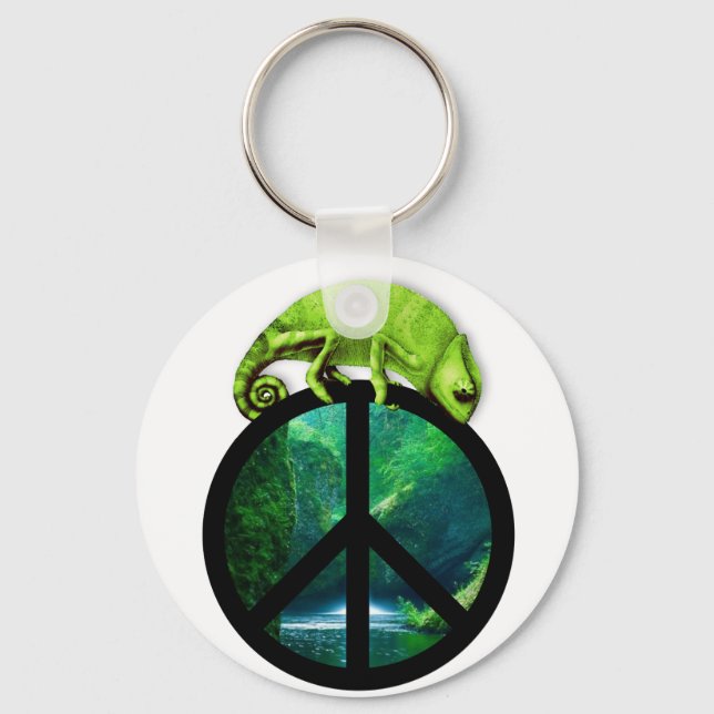 peace chameleon key ring (Front)
