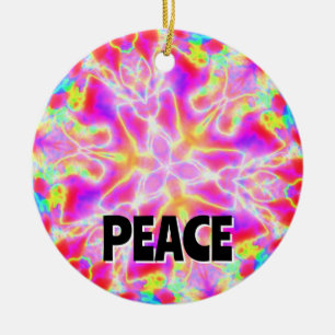 PEACE ( change the words) Ceramic Tree Decoration