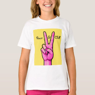 Peace & Chill ✌️ Minimal Cartoon Hand T-Shirt