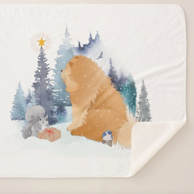 PEACE  Chow dog  holiday  Sherpa Blanket (Creator Uploaded)