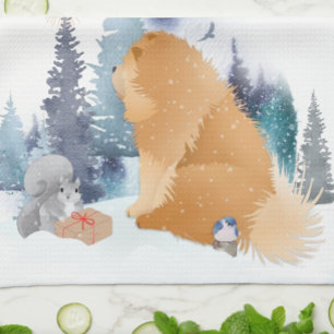 PEACE  Chow dog  holiday  Tea Towel