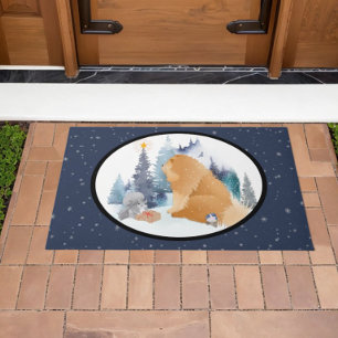 PEACE Chow holiday doormat