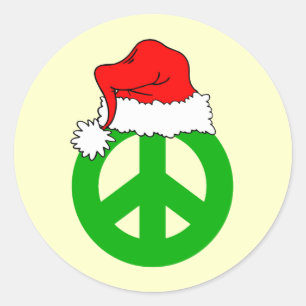 Peace Christmas Classic Round Sticker