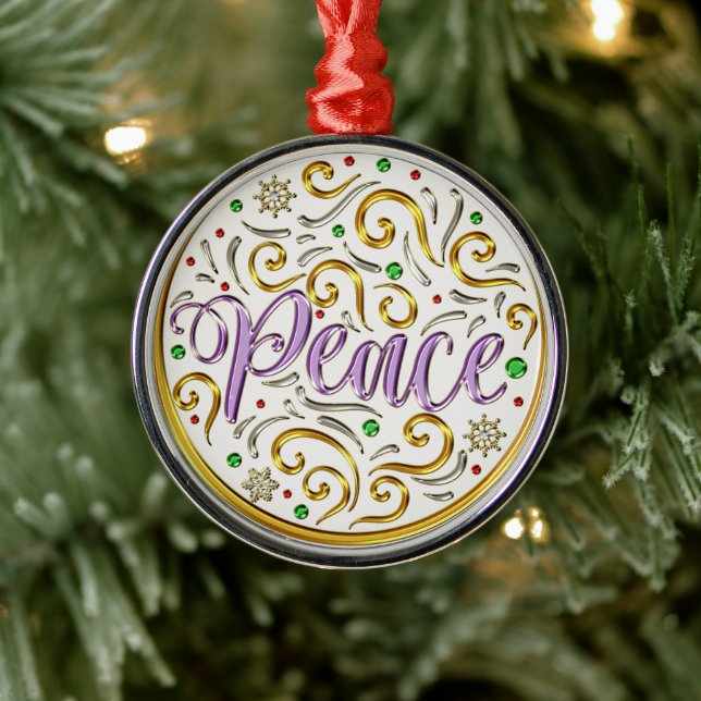Peace Christmas Holiday Metal Tree Decoration (Tree)