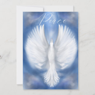 Peace Christmas Holiday New Years Dove Flat Card