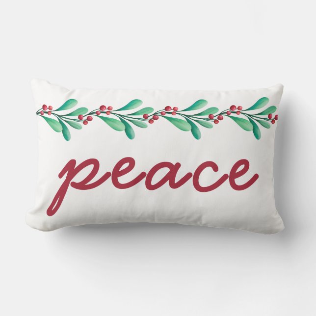 Peace Christmas  Lumbar Cushion (Front)