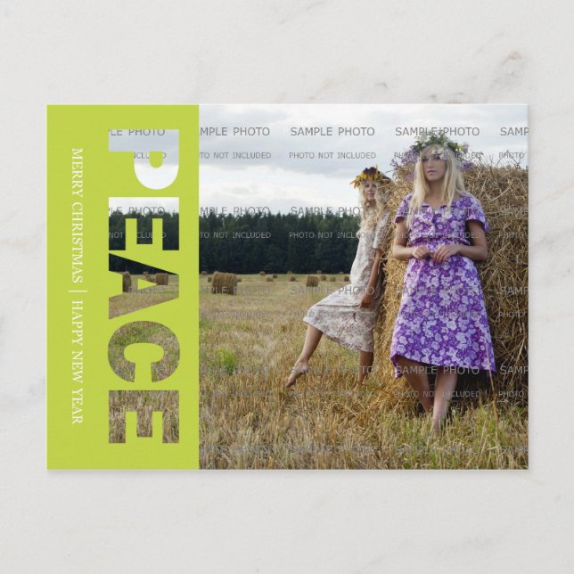 Peace Christmas Photo Postcard (Front)