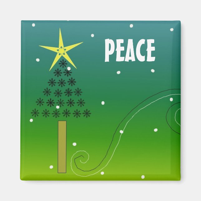 Peace Christmas Tree Magnet (Front)