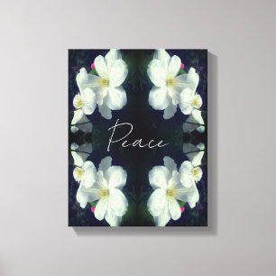 Peace Clematis Flower Abstract Inspirational Canvas Print