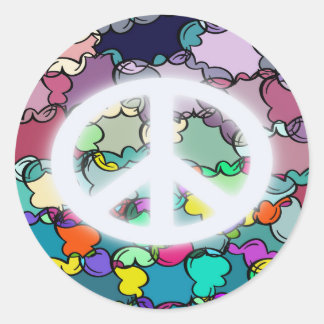 peace cloud classic round sticker