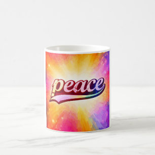 Peace Colorful Typography Inspirational Coffee Mug