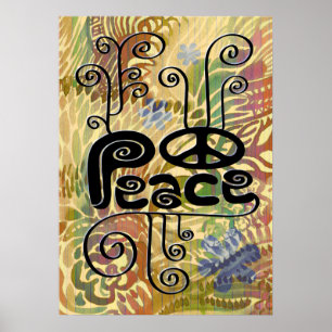 Peace Colourful Abstract Poster
