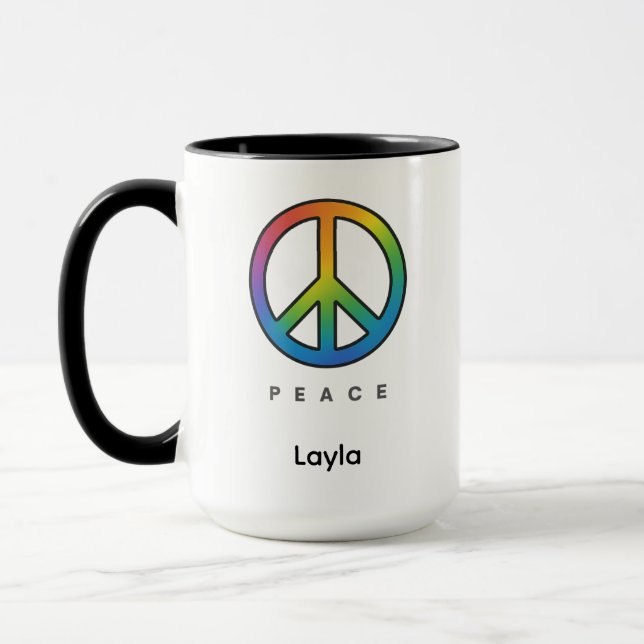 Peace Colourful Unisex Mug (Left)